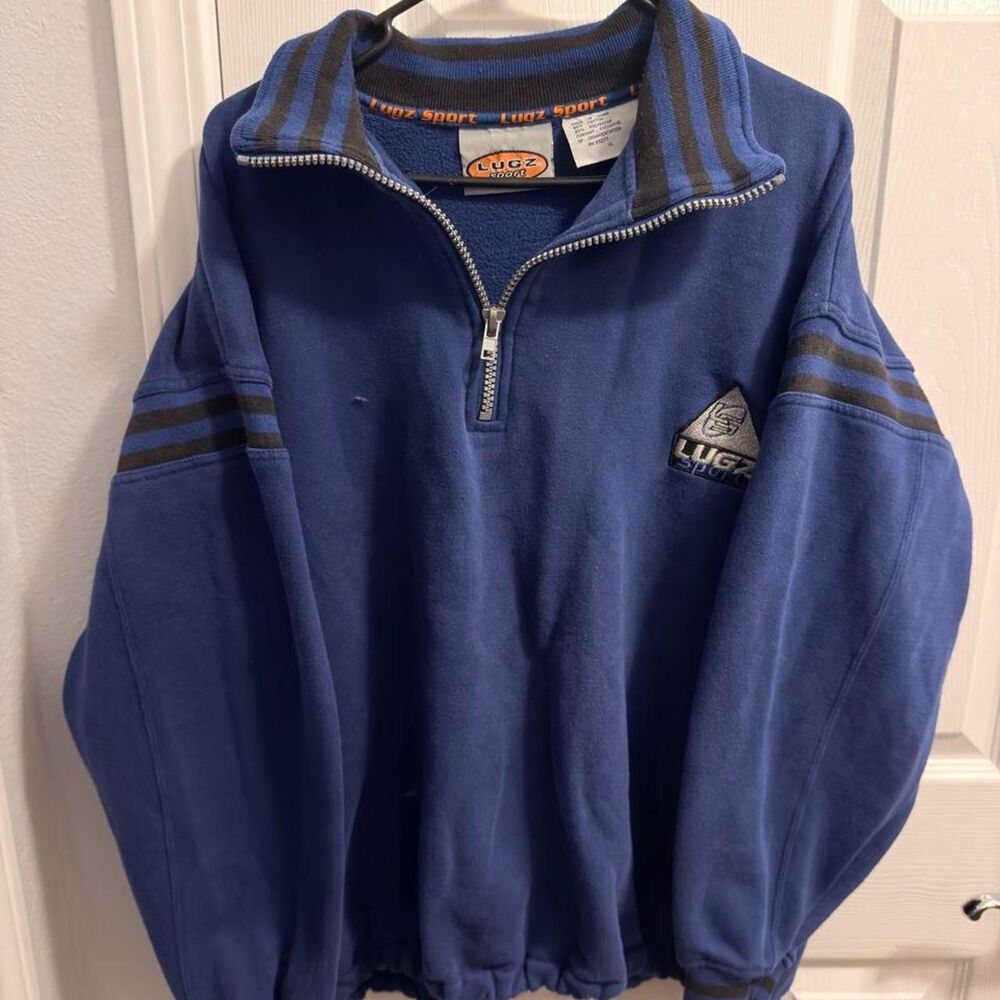 Lugz Sport Vintage Quarter-Zip Fleece - Royal Blue - L (1998-2002)